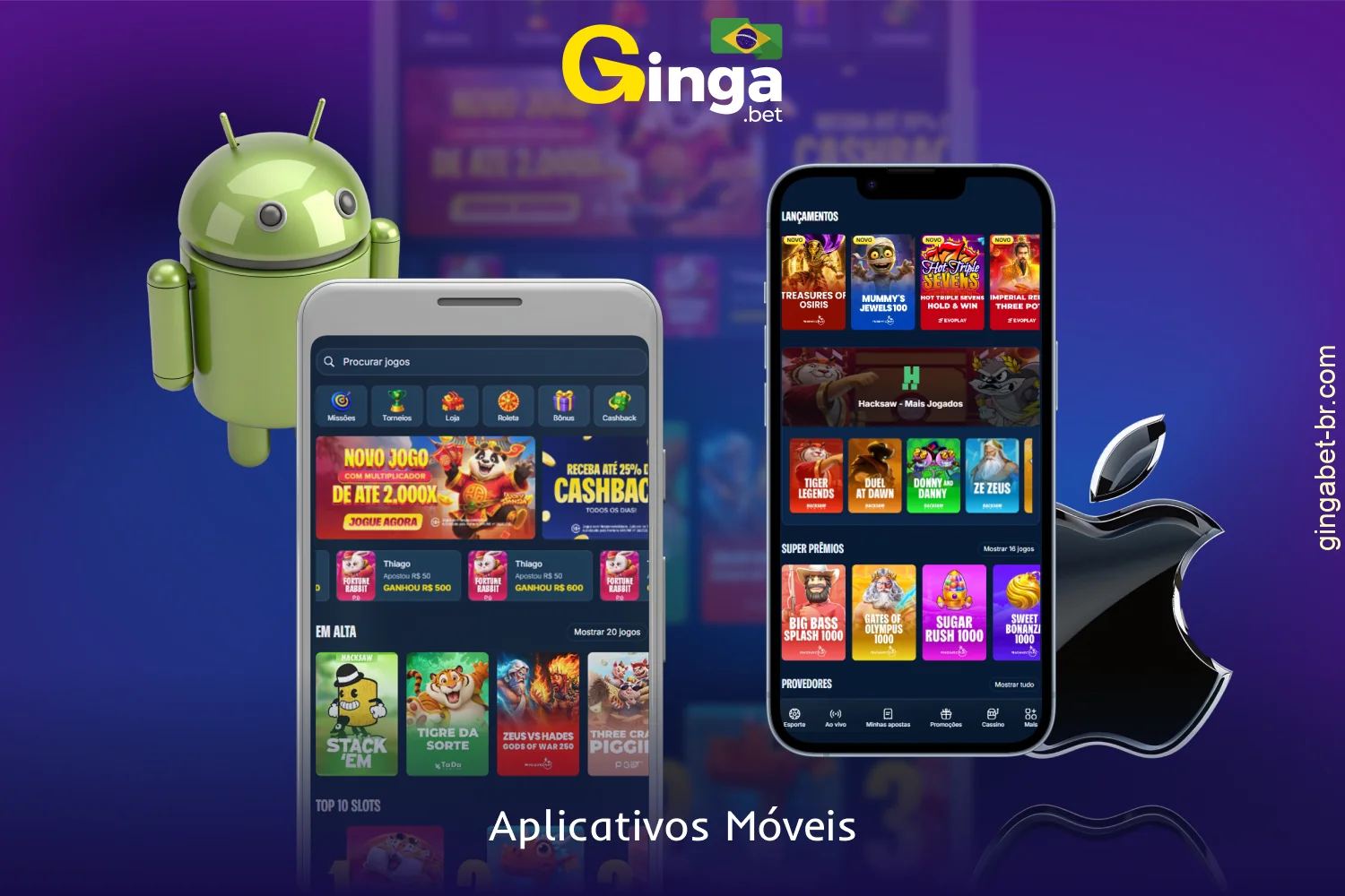 O aplicativo móvel GingaBet está disponível gratuitamente no site oficial e é compatível com iOS e Android