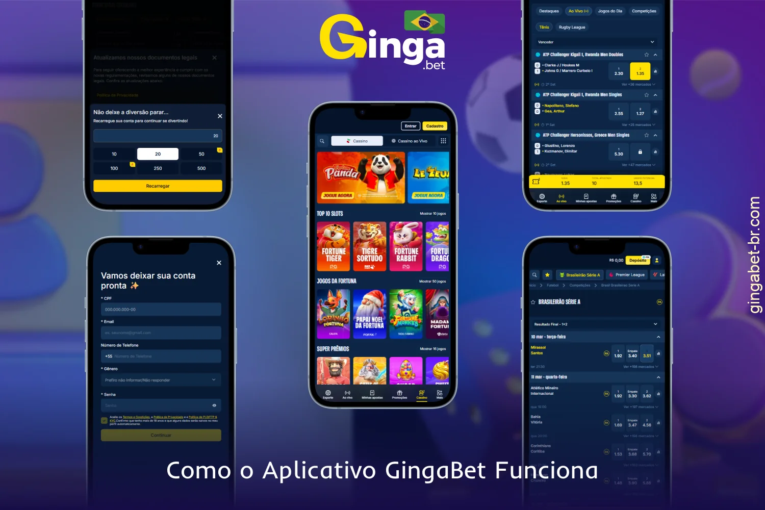 O aplicativo GingaBet oferece acesso rápido a apostas esportivas e jogos de cassino