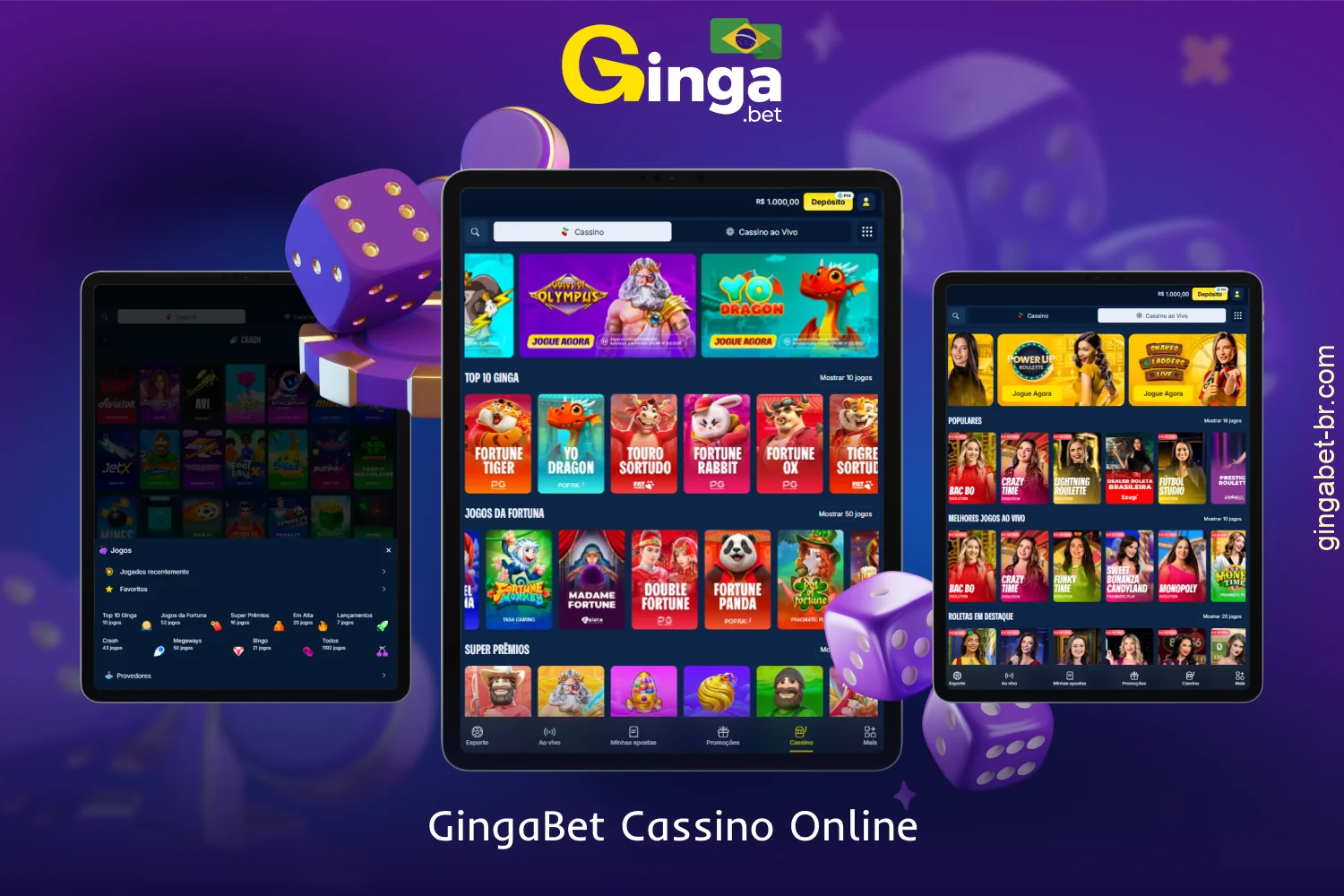 O cassino online GingaBet reúne jogos dos fornecedores mais populares