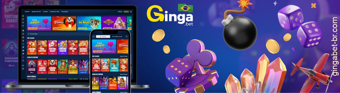 Os jogadores do cassino GingaBet Brasil podem aproveitar jogos de provedores populares, incluindo slots, mesas com crupiês ao vivo e jogos do tipo crash