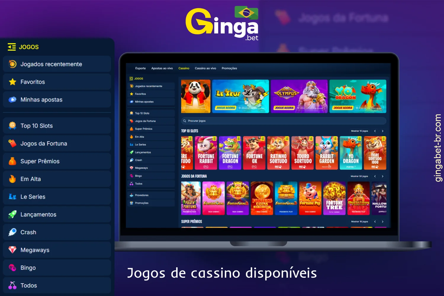 A GingaBet oferece jogos para usuários do Brasil de diversos provedores, criando uma ampla variedade em diferentes categorias
