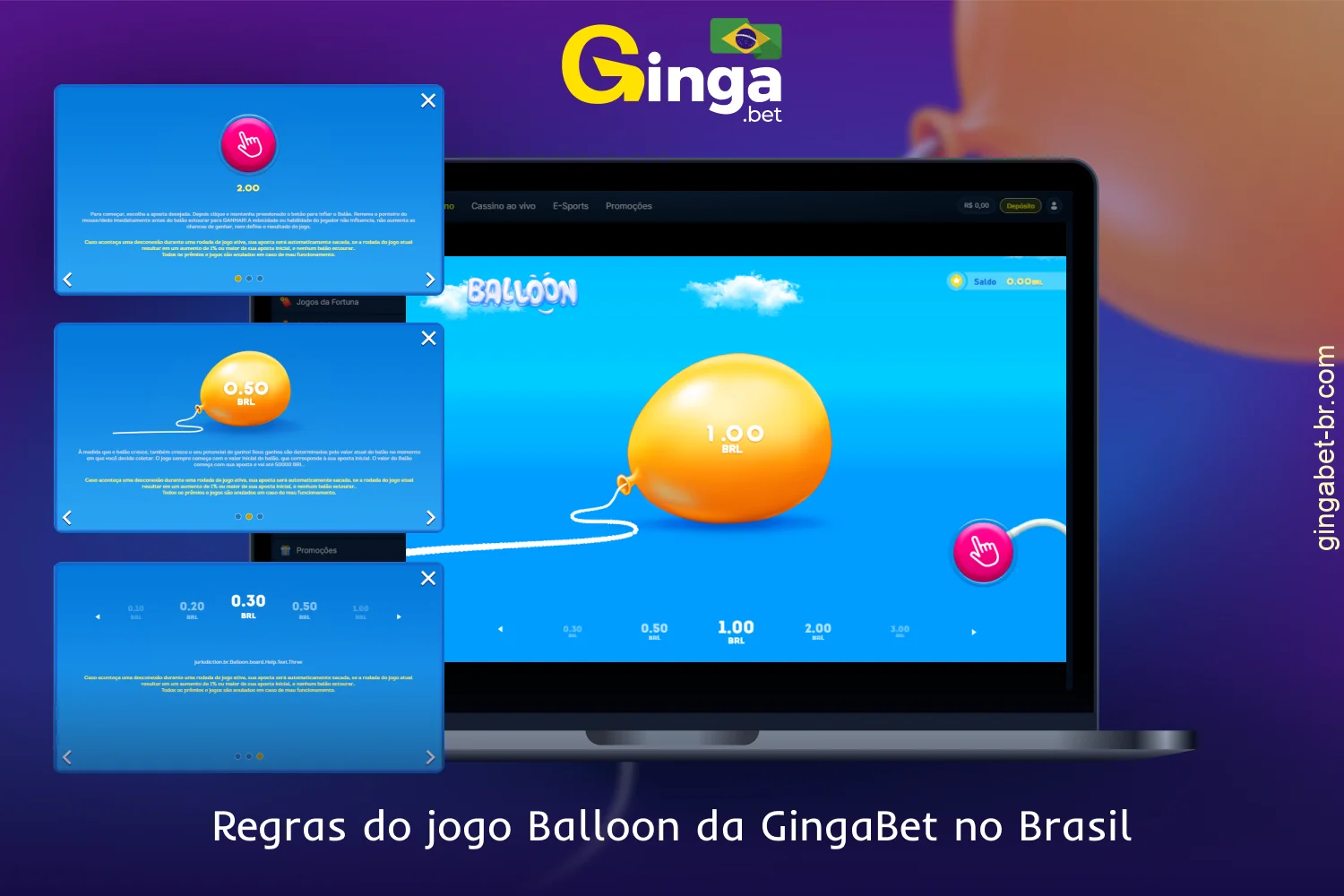 O jogo Crash Balloon na GingaBet no Brasil tem regras simples e não exige experiência prévia em apostas complexas